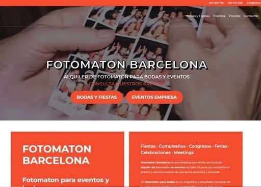 Diseño Web Fotomatón Barcelona